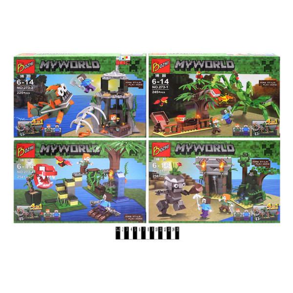 Конструктор MINECRAFT 4 види 273#1-4 Конструктор MINECRAFT 4 види 273#1-4