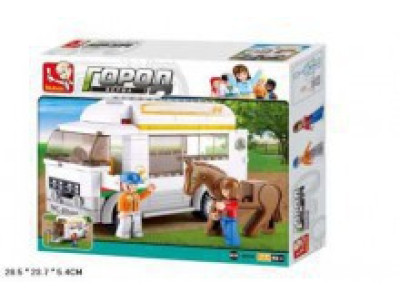 RUS Конструктор Місто трейлер з конем 170 деталей M38-B0559R