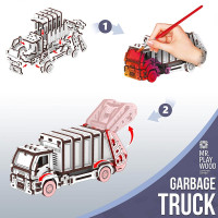 Конструктор Mr.Playwood Сміттєвоз механічний дерев'яний 10802