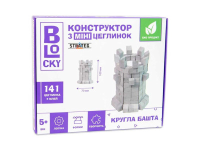 Будівельний набір для творчості з міні-цеглинок BLOCKY Кругла башта Strateg 31024