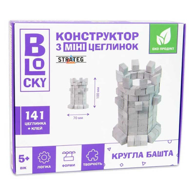 Будівельний набір для творчості з міні-цеглинок BLOCKY Кругла башта Strateg 31024