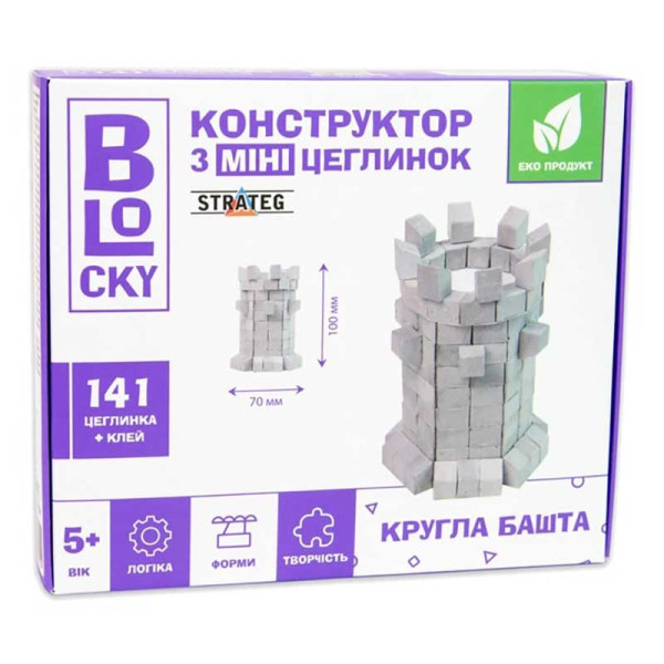 Будівельний набір для творчості з міні-цеглинок BLOCKY Кругла башта Strateg 31024