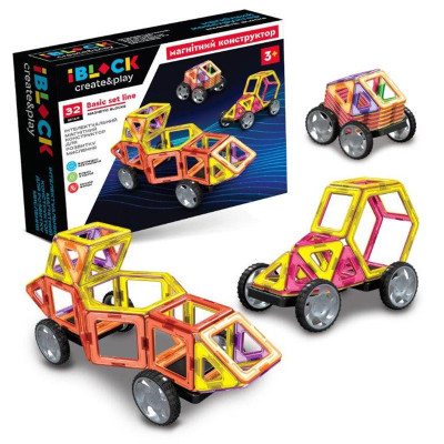 Конструктор IBLOCK мігнітний 32 деталі PL-923-528