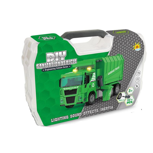 Конструктор Сміттєвоз 112 деталей розбірний інерційний світло звук 3203-4 Конструктор Сміттєвоз 112 деталей розбірний інерційний світло звук 3203-4