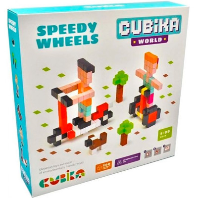 Дерев’яний конструктор Cubika World "Швидкі колеса" 15290