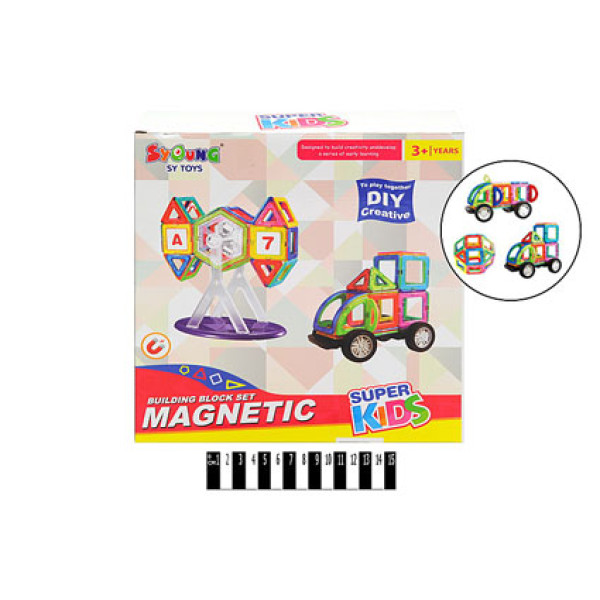 Дитячий Конструктор магнітний Super Kids 61 деталь 6013 Дитячий Конструктор магнітний Super Kids 61 деталь 6013