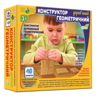 Дерев'яний Геометричний Конструктор (40 елементів) Эн.4023