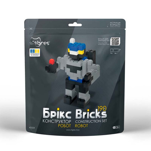 Конструктор Tigres "Брікс" робот 190 елементів 40009 Конструктор Tigres "Брікс" робот 190 елементів 40009