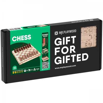 Конструктор Mr.Playwood Шахи механічні деревяні 10901