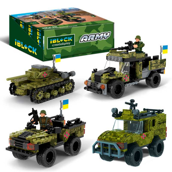 Конструктор IBLOCK арт. PL-921-426 (48шт/6) 6 диспл. по 8шт Армія 122-161д PL-921-426