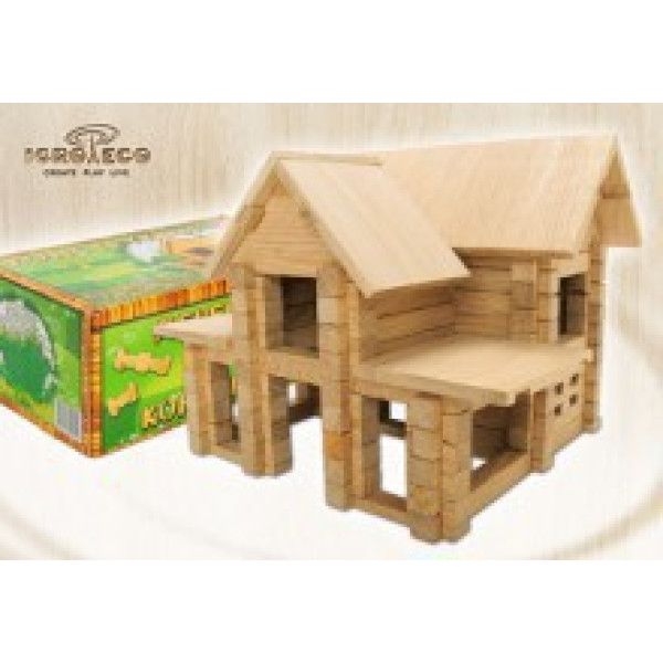 Деревяний Конструктор Будинок з мансардою (126 деталей) 0149