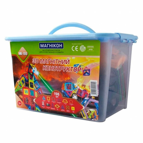 3D магнітний конструктор Магнікон 198 дет МК-198