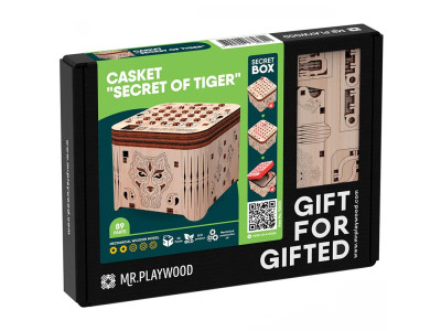 Конструктор Mr.Playwood Скринька Таємниця Тигра механічний дерев'яний 10606 Конструктор Mr.Playwood Скринька Таємниця Тигра механічний дерев'яний 10606