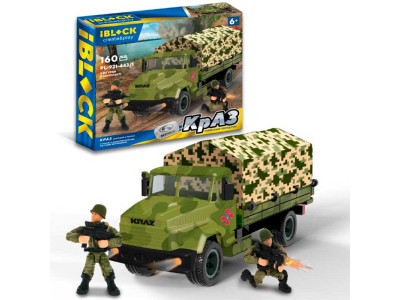 Конструктор IBLOCK арт. PL-921-443-1 (12шт) Армія КрАЗ с тентом 160дет 2 PL-921-443-1
