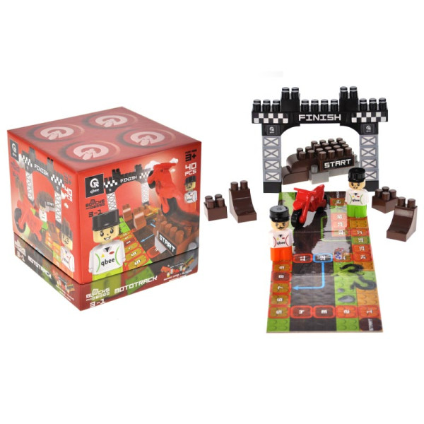 Конструктор qbee "Block&Steps: Мототрек" 40 деталей блочний QB300-103 Конструктор qbee "Block&Steps: Мототрек" 40 деталей блочний QB300-103