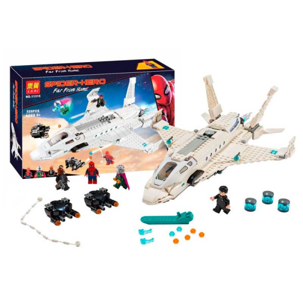 Конструктор "SUPER HEROES" "SPIDERMAN: Реактивний літак Старка та атака ін. 11315 Конструктор "SUPER HEROES" "SPIDERMAN: Реактивний літак Старка та атака ін. 11315