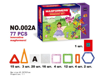 Конструктор магнітний MAGFORMERS 77 деталей 002A Конструктор магнітний MAGFORMERS 77 деталей 002A
