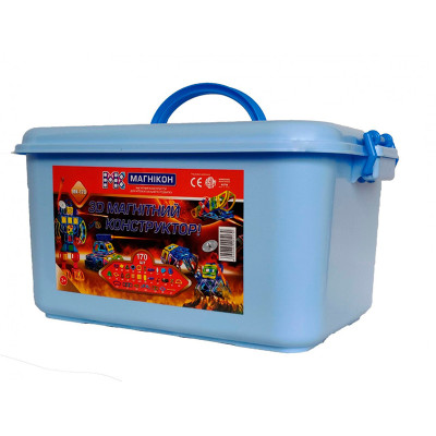 Магнітний конструктор МАГНІКОН 170 деталей Plastic box (МК-170) МК-170