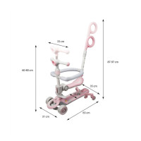 Самокат CITY LINE 4in1 Baby Care 388, Розовый