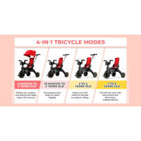 Біговел Tri-cycle 4in1 PA66 red, Красный