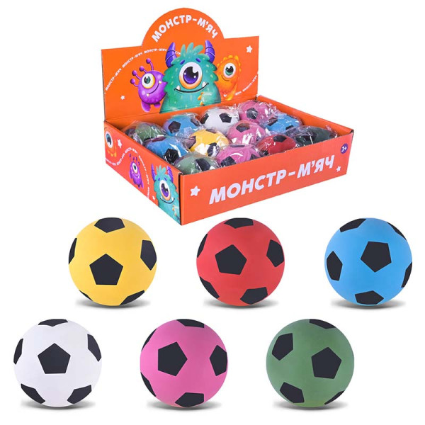 Пострибунчик 6 см гумовий у вигляді футбольного м'ячу PR2518 Пострибунчик 6 см гумовий у вигляді футбольного м'ячу PR2518