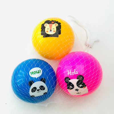 М'яч гумовий у сітці по 3 м'ячі 10 см 6 кольорів CY21005