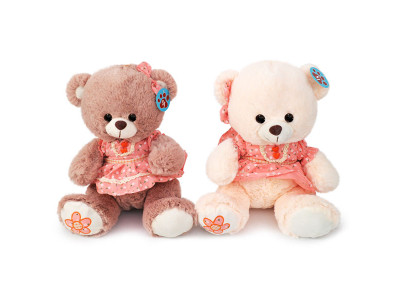 Мяка іграшка Ведмедик у сукні (2 кольори) 2766/33