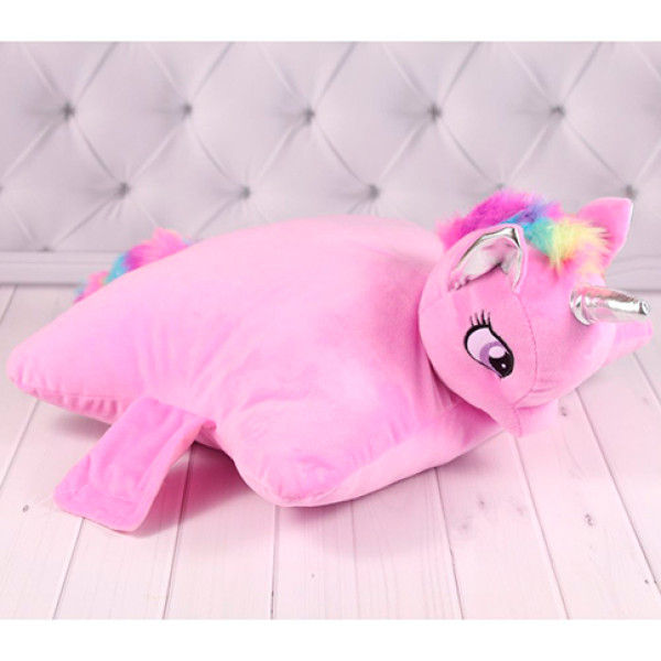 М'яка іграшка подушка конячка фіолетова подушка 00295-701