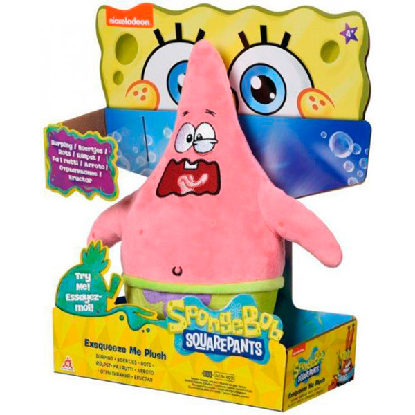 Мяка ігрaшка SpongeBob Exsqueeze Me Plush Patrick Burp зі звуком 2300009647847