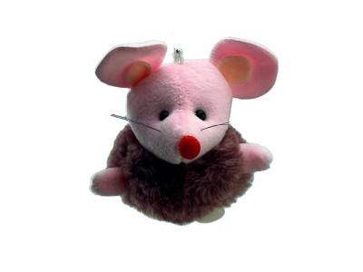 Мяка миша-брелок розмір 10 см X191_Pink-Gray Мяка миша-брелок розмір 10 см X191_Pink-Gray