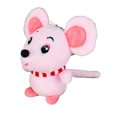Мяка миша-брелок розмір 10 см X192_Pink