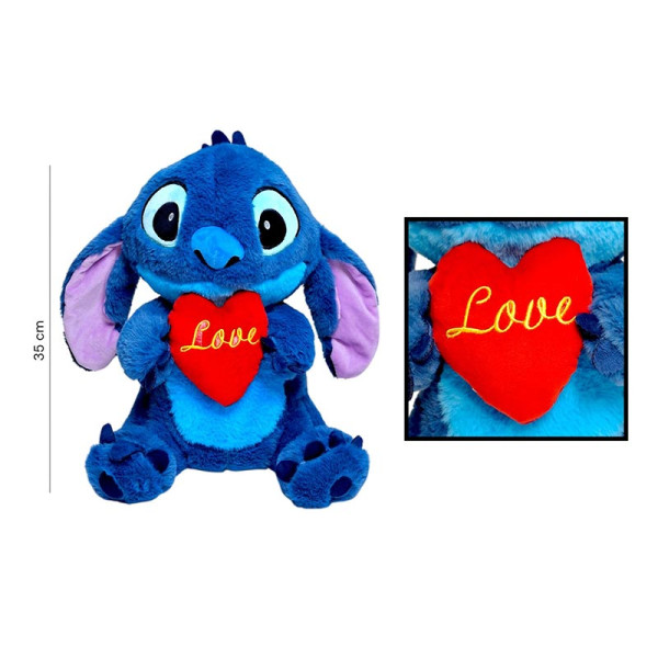 М`яка іграшка СТІЧ з серцем плюшева 35 см Stitch_0003