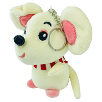 Мяка миша-брелок розмір 10 см X192_Cream