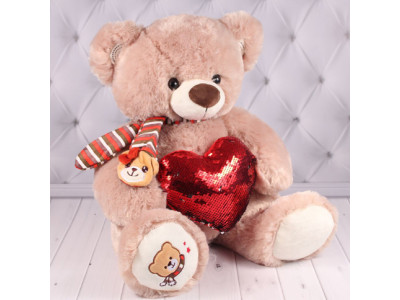 Мяка іграшка "Ведмедик Бублик із серцем" музичний 21003-2
