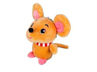 Мяка миша-брелок розмір 10 см X192_Brown