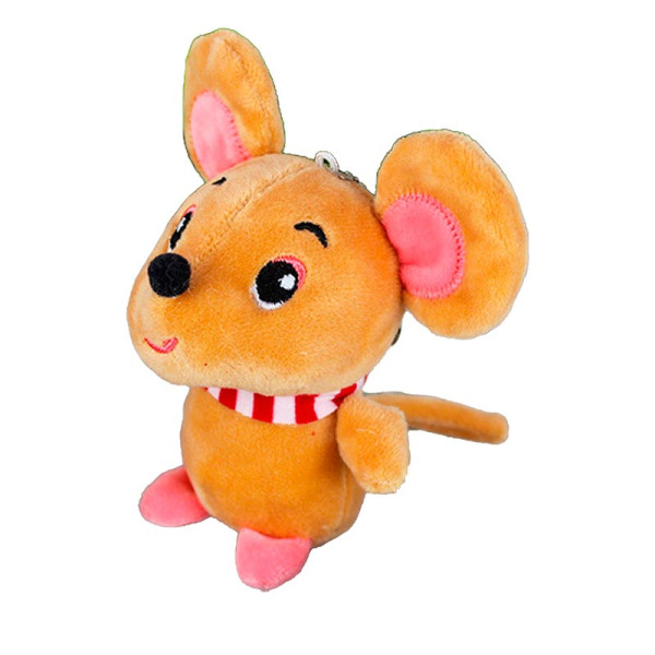 Мяка миша-брелок розмір 10 см X192_Brown