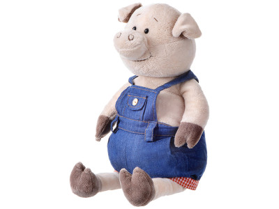 Порося в джинсовому комбінезоні 45см THT711