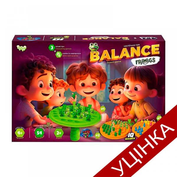 Настільна гра Danko Toys "Balance Frogs" розвиваюча BalF-01_УЦІНКА Настільна гра Danko Toys "Balance Frogs" розвиваюча BalF-01_УЦІНКА