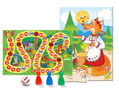 Гра 2 в 1 "Колобок" пазл+бродилка 4820121185334 Гра 2 в 1 "Колобок" пазл+бродилка 4820121185334