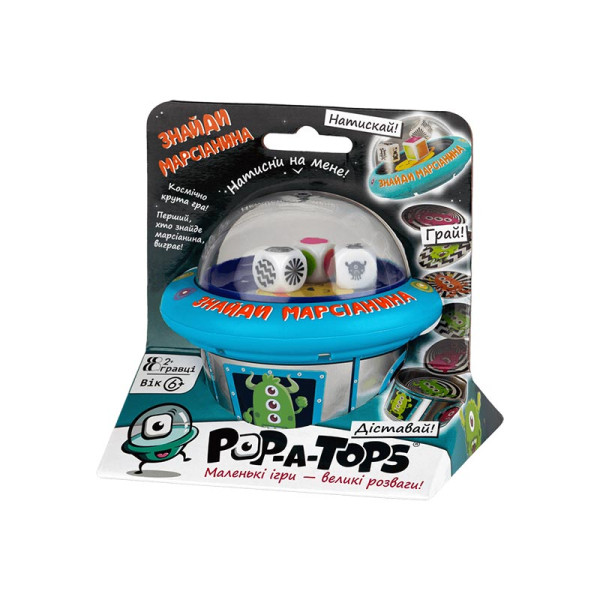 Настільна гра Fun Games Shop Pop-A-Tops: Знайди марсіанина FGS62 Настільна гра Fun Games Shop Pop-A-Tops: Знайди марсіанина FGS62