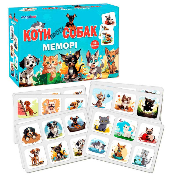 Гра настільна Меморі. Коти проти собак ME5032-24 Гра настільна Меморі. Коти проти собак ME5032-24