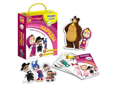 Гра з липучками "Такі різні вбрання" Маша і Ведмідь VT2305-05