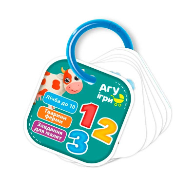 Картки на кільці Vladi Toys Цифра Ферма розвиваючі VT2000-04