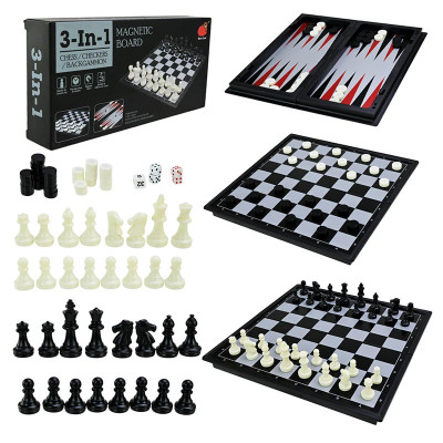 Настільна гра 3 в 1 Шахи з шашками і нардами 20160 Настільна гра 3 в 1 Шахи з шашками і нардами 20160