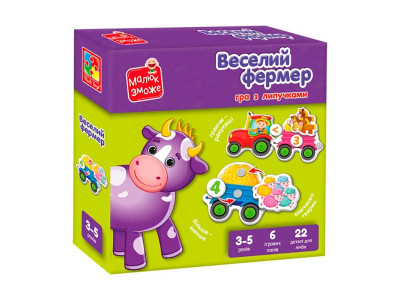 Розвиваючий набір Vladi Toys Веселий фермер з липучками VT2100-13 Розвиваючий набір Vladi Toys Веселий фермер з липучками VT2100-13