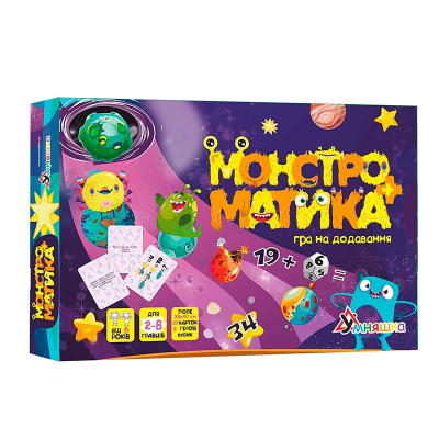 Настільна гра Умняшка "Монстроматика" на додавання навчальна 2071