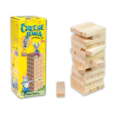 Настільна гра Strateg Cheese Jenga 48 брусків укр. 30718