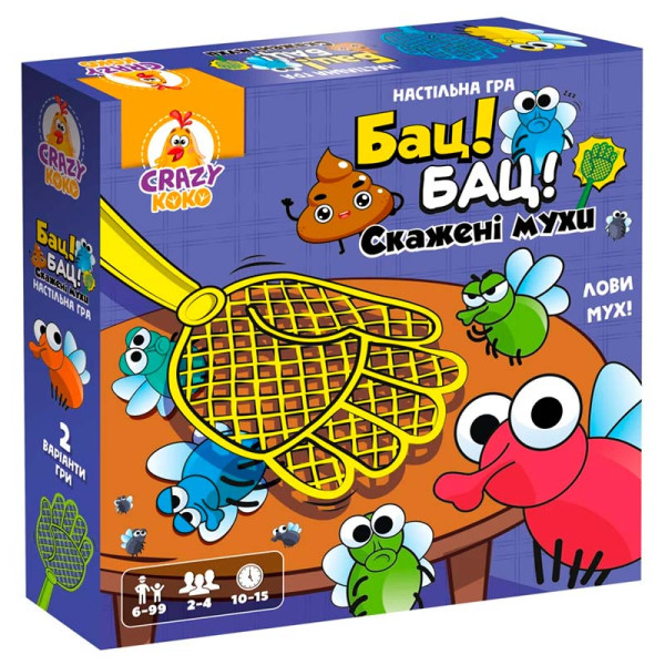 Настільна гра Vladi Toys "Бац! Бац! Скажені мухи" розважальна VT8055-37