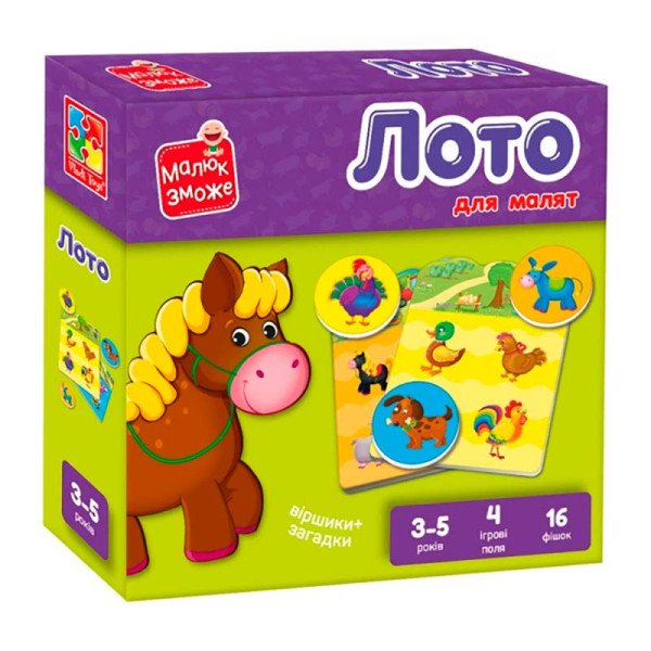 Розвиваюча гра Vladi Toys Лото. "Ферма" VT2100-08 Розвиваюча гра Vladi Toys Лото. "Ферма" VT2100-08