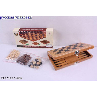 Шахи дерев'яні 3в1" (120) B15594